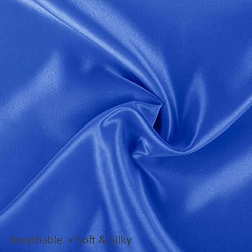 Image of BLISSFORD Luxury Satin Pillowcase with Zipper, King Size (1 Pack), Royal Blue (Silky Satin Pillow Case for Hair)