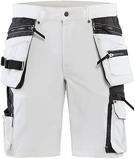 BLÅKLÄDER Blaklader 108816451098 4-Way Stretch Painter Shorts, White/Dark Grey