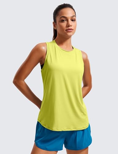 Image of CRZ YOGA Lightweight Racerback Tank Top | Workout, Moisture Wicking, Classic Fit, Hip Length, Reflective Spots, Sleeveless Shirts for Women