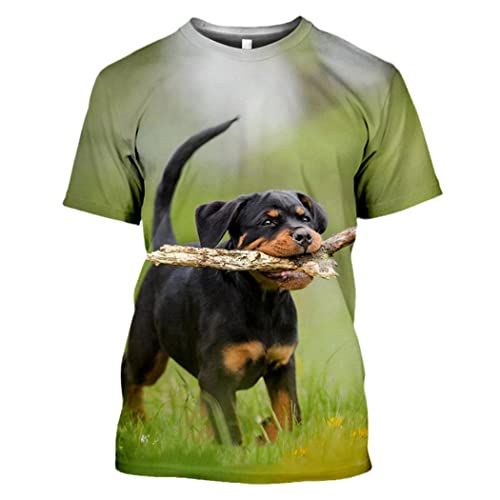 T-shirt Rottweiler homme 3D idéal pour les passionnés de chiens