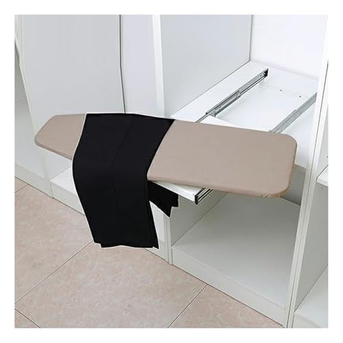 Retractable Ironing Board,Fold Pull-out Ironing Board,Rotatable 180° Ironing Board Unfolded Board Size 81x31cm, for Wardrobe Cloakroom Home Apartment(Beige)