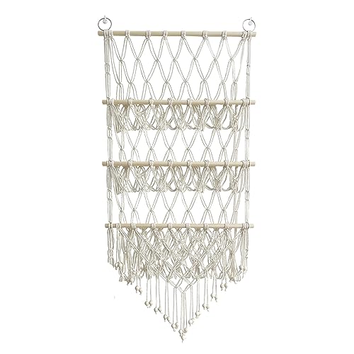 Stuffed Animal Toy Storage Hammock Hand-Woven Cotton Rope Hanging Organizer Kid Bedroom Decor Nursery Playroom Organizer for Nursery Play Room Bedroom Kids Room