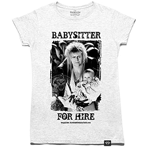 Ladies David Bowie Labyrinth Movie Jareth The Babysitter T Shirt/AKA The Goblin King (Medium) White Cover