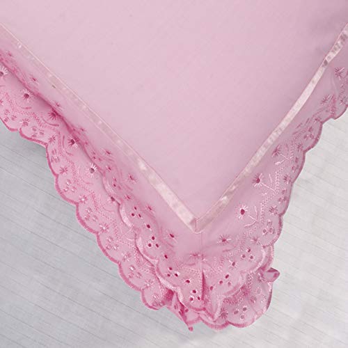 Image of VHC 100% Cotton Lace Pillow Cover /Case Set (Pack of 2)-Pink