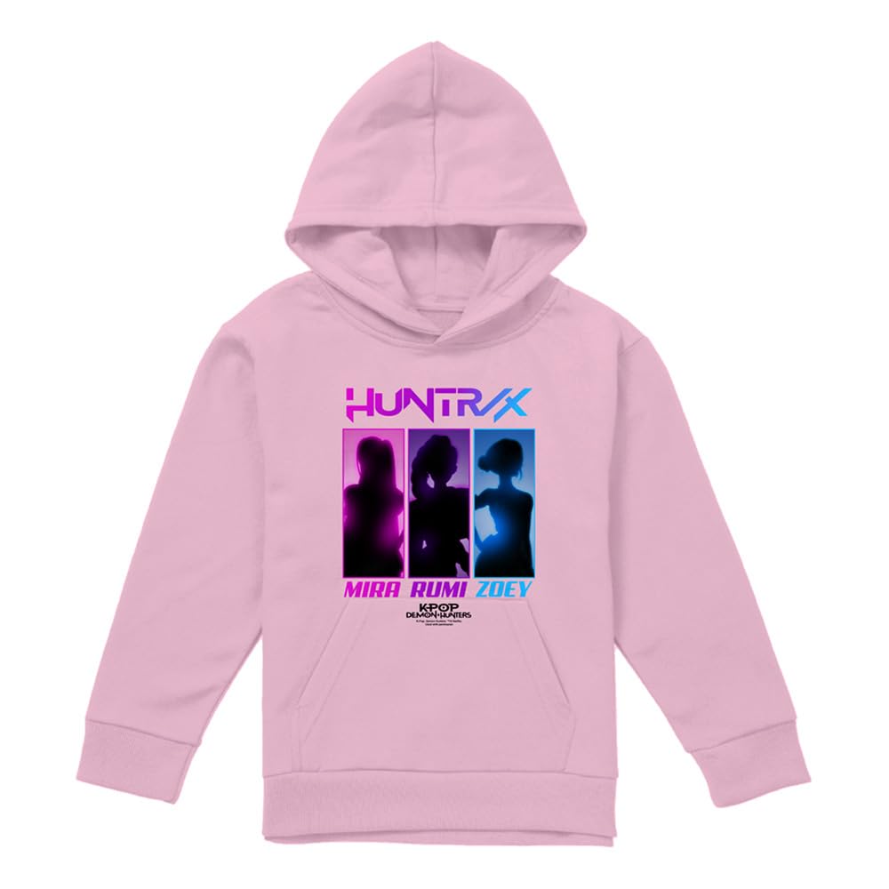 K-Pop Demon Hunters Huntrix Spotlights Youth Kids Boy/Girls Pull-Over Hoodie, Light Pink, 12-13