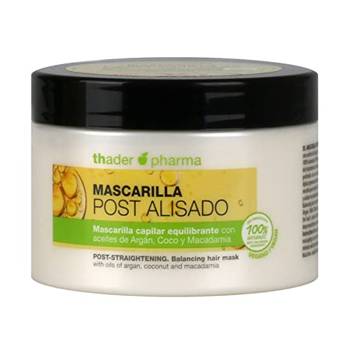 Thader Pharma Mascarilla post-alisado del cabello con Aceites de Argán, Coco y Macadamia, 300 ml
