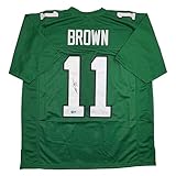 Autographed/Signed AJ A.J. Brown Philadelphia Kelly Green Football Jersey Beckett BAS COA