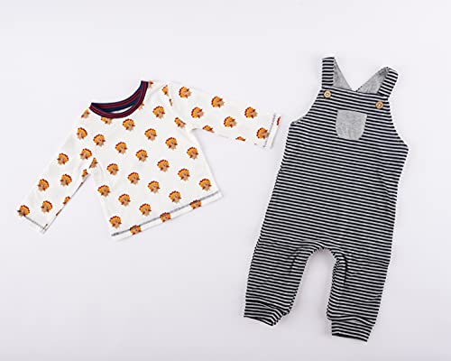 Mud Pie Conjunto de camisa de Ação de Graças para bebês meninos, Cinza, 12-18 Months
