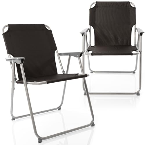 BigDean 2X Klappstuhl Faltstuhl Campingstuhl Angelstuhl schwarz robust...
