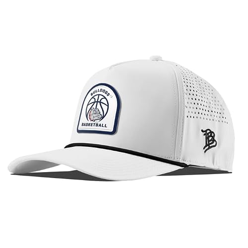 Branded Bills Officially Licensed x Gonzaga Bulldogs White Black Rope Curved 5-Panel Gonzaga Basketball PVC