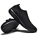 konhill Women's Lightweight Walking Shoes Breathable Slip On Tennis Sneakers Casual Mesh Workout Athletic 9 US All Black