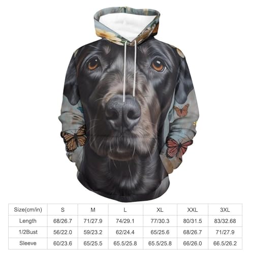 Pullover Papillon Chien Fleur le Sweat Capuche Symbole de Douceur S