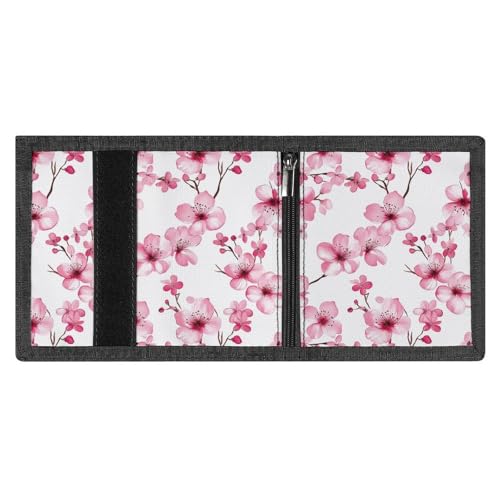 Cherry Flowers Floral Trifold Wallet Slim Credit Card Holder Minimalist Front Pocket Money Clip for Women Men4