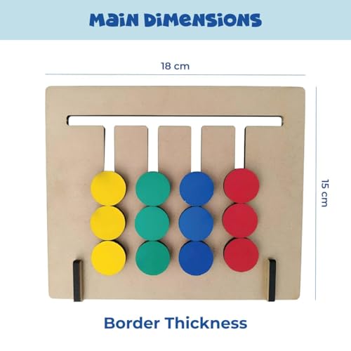Image of PUZZL Montessori Wooden Slide Puzzle Game for Kids 3+ Years, Colour Coder & Shape Matching Toys, 35 Challenges, Birthday Gift for Kids, STEM Toys, Creative Educational Learning Toys