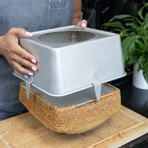 TiParthenos Square Tube Cake Pan, 18 Cup Recipes, 10 Inch Anodized Aluminum Angel Food, Chiffon & Pound Cake Pan, 2-piece system with Removable Bottom and Cooling Feet by TiParthenos - Image 8