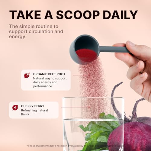 Image of Nature's Pure Blend Organic Beet Root Powder - Nitric Oxide Booster L-Arginine - Liquid Beets for Blood Flow Circulation & Energy - Pre-Workout Endurance Support - 8,000 MG
