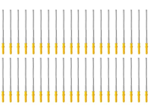 40 Piezas Escuadras para Estanterias, 6x130 mm Soporte Oculto para Baldas Pared Armario, Soportes de Estante Invisibles, Ideal para Instalación Vertical de Estantes