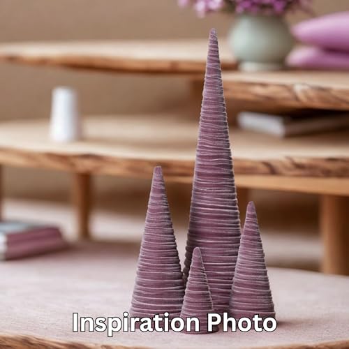 Image of Your Heart's Content Mulberry Velvet Trees Set of 4, Valentine Tree Tabletop, Cozy Purple Mantel Accent, Cozy Gift for, Luxurious Winter Tablescape (Mulberry)