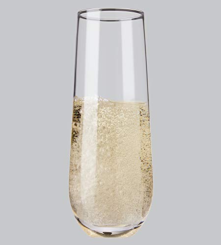 Kitchen Lux 10Oz Stemless Champagne Flutes- Set Of 12 Champagne Glasses – Elegant Highball Tumblers - Premium Clear Glass, Wine, Shots, Cocktails, Champagne, Mimosa For Parties – Dishwasher Safe #TOP4