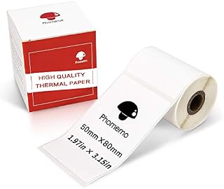 Phomemo Labels Multi-Purpose Square Self-Adhesive Label for Phomemo M110 M120 M220 M200 Label Printer,Phomemo M110 Labels-for Barcode,Name,Address,1.97"x3.15" (50x80mm),100 Labels/roll