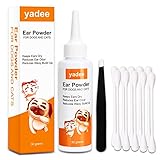 yadee Dog Ear Powder, Ear Hair Removal for Dogs Cats, 30gm Ear Cleaner Fresh Powder with Tweezers &