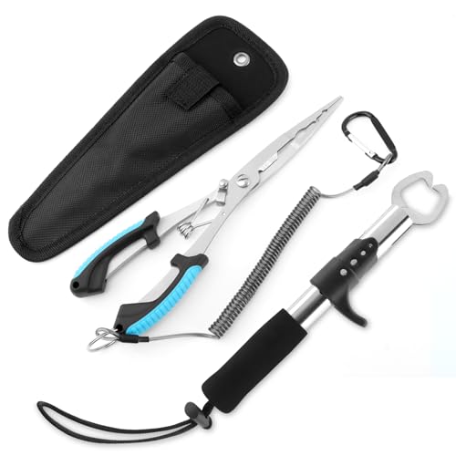 LVOERTUIG Conjunto de alicates e pinças de pesca, equipamento e equipamento de pesca de aço inoxidáv