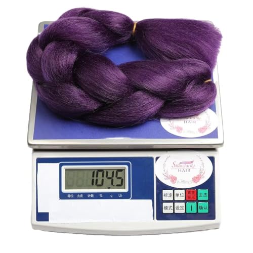 ShowJarlly 5 Packs Ombre Jumbo Braid Hair, Purple Kanekalon Hair African Braid Extension, 24inch Box Braid Hair Extensions Synthetic Colorful Hair Extensions for Braiding - Image 5