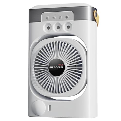 Ventilador de aire acondicionado - Humidificador alimentado por USB para escritorio de enfriamiento por nebulización de cinco orificios, luz nocturna de 7 colores | Cubículo de oficina portátil para d