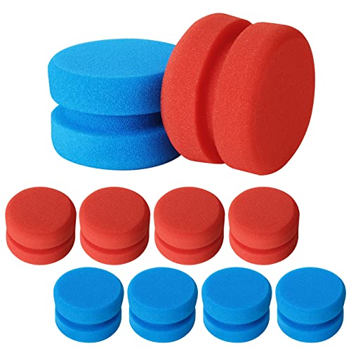 ABuff 10 x Farbschwämme, runde Schwammapplikatoren, blaue und rote Schwämme, 8,9 cm Malschwämme für Acrylmalerei, Aquarell, Handwerk, Kunst, Keramik, Keramik, Haushaltsgebrauch und mehr Cover