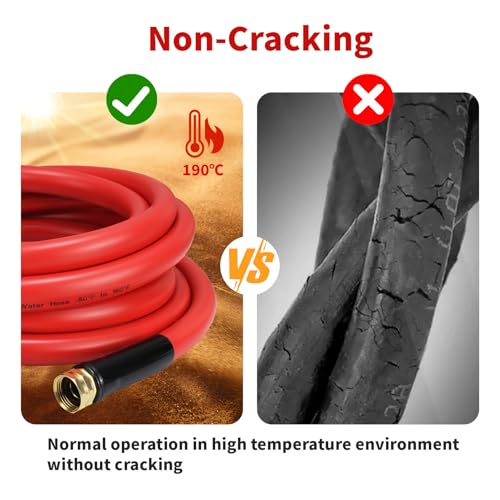 BLENDLITE Garden Hose 15 ft x 5/8” Hot Water Hose, -50°F to 190°F,Burst 600Psi Flexible & Lightweight Upgraded Rubber Hoses,3/4” Solid Fittings for All-weather Outdoor Lawn & Garden by BLENDLITE - Used condition - Image 5