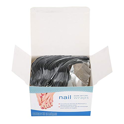 Bamjour Quitaesmalte de Uñas, 50 Piezas Quitaesmalte de Uñas Envolturas de Papel de Aluminio Gel de Algodón Remojar Almohadillas de Algodón Envolturas de Almohadillas de para