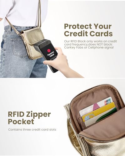 Image of befen Genuine Leather Crossbody Bags for Women, Cell Phone Cross body Purse Bag with RFID Blocking Card Slots