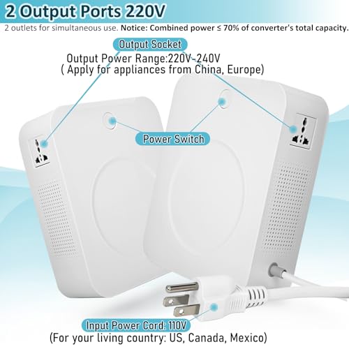 Image of uyoyous 2000W Step Up 110V to 220V Voltage Converter Transformer Step Up Converter 110v /120V to 220V /240V Power Transformer for Europe Asian Korea Appliances Use in US Canada