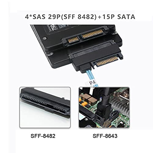 Cable Raid interno Mini SAS SFF-8643 Host a SFF-8482 de 29 pines para configuracion de servidores 5