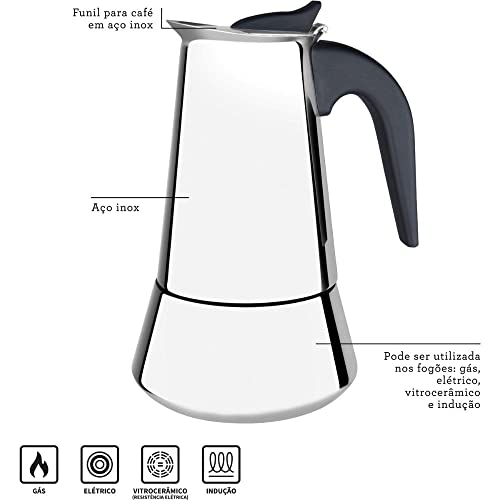 Cafeteira Expressa Italiana 0,35L Tramontina Prata