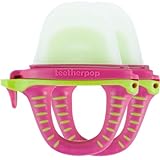 Teetherpop Fillable Silicone Teether for Babies (2-Pack) – Breastmilk Popsicle Molds for Teething w/Spill-Proof Sippy Slits – Baby Teethers for Liquid & Purée – Cooling Teething Relief (PinkLemon)