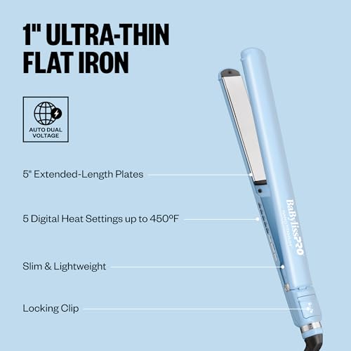Image of BabylissPRO Nano Titanium Digital Ultra-Thin Hair Straightener