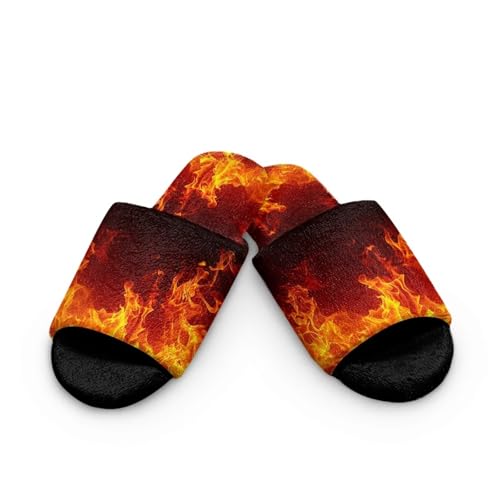 Open Toe Slipper, Anti Slip Home Shoes Flannel Slip On Bedroom Slippers for Indoor Outdoor