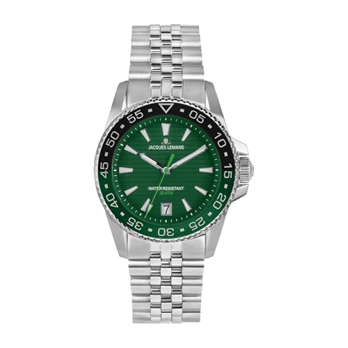 Montre dateur Liverpool Diver Jacques Lemans quartz étanche 20 ATM homme