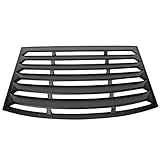 Window Louver Fits 2010-2015 Chevrolet Camaro | Unpainted Black PUR Rear Shade Rain Sun Guard Wind Vent Air Deflector by IKON MOTORSPORTS | 2011 2012 2013 2014