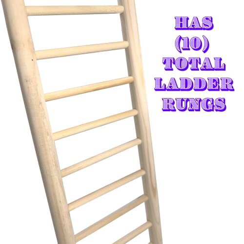 Mandarin Bird Toys Escada de gancho de pinho natural da M&M 4000 de 30,5 cm – Brinquedo de aviário p