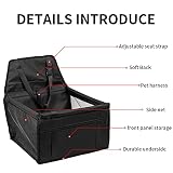Newaner Hunde Autositz, Hundesitz Auto mit Sicherheitsgurt Atmungsaktiver Faltbarer, für Kleine Hunde, Hundeautositz für Rückbank faltbar - Schutz für Autositze 40×34×25cm