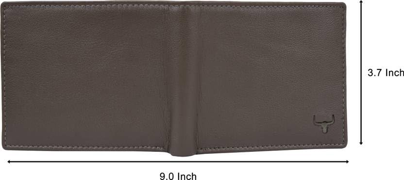 Image of WILD NAPA RFID Protected Brown Genuine Leather Wallets for Men (Grey)