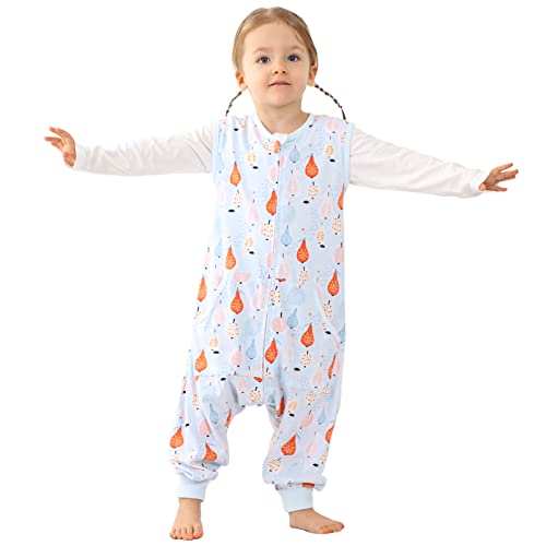 Image of WONDAY Toddler Sleep Sack with Feet, 0.5 Tog Sleeping Sacks for Walking with Legs 12-18 Months 2T 3T 4T 5T (Pear, 2-3T)