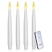 4 Set Smooth 6 inch high white Flickering LED Flameless Candles Indoor Outdoor Battery festive occasions Centerpieces table settings Weddings Birthday parties