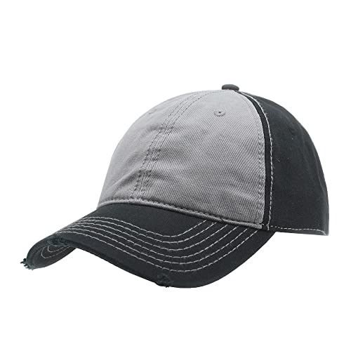 Image of Classic Washed Cotton Baseball Cap - Vintage Adjustable Dad Hat, Curved Bill for Men Women, Outdoor Everyday Wear