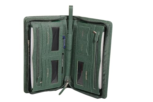 Image of Sukeshcraft Multiple Cheque Book Holder | Original PU Holds Upto 8 Cheque Books, GrainGreen