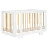 Babyletto yuzu convertible all stages bassinet midi full size crib in white with natural greenguard gold certified portable adjustable with conversion kits and pads included  urban country home decor