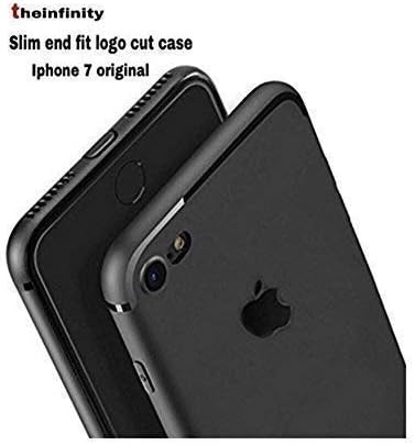 SuperdealsForTheinfinity Silicon Soft Logo Cut Back Cover for iPhone 7 (Black)