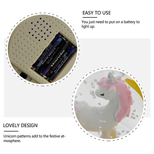 SOIMISS Unicórnio Musical Globos de Neve Crescente Bola de Cristal Queda de Neve Caixa de Música Orn